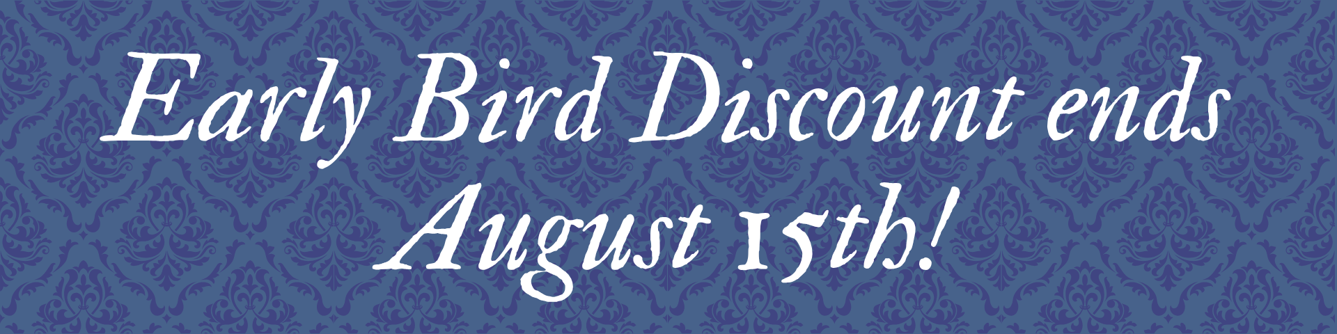 Early bird discount banner